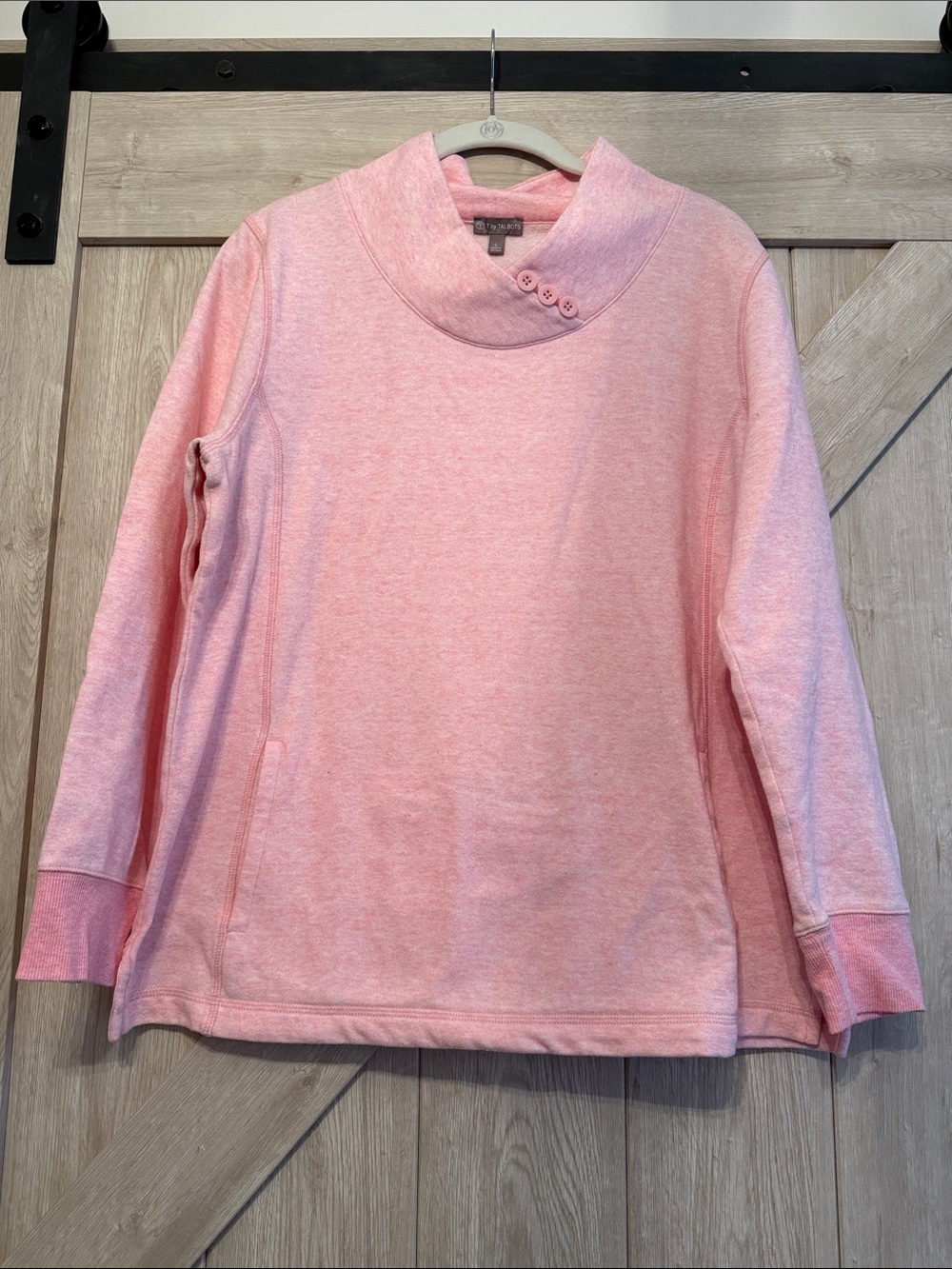 Talbots Pink Funnel Neck Pullover Top